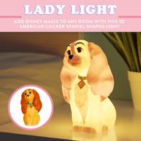 Disney Lady 3D Night Light Lamp for Kids - Battery-Operated, Princess Theme, Ages 3+, Bedroom Decor