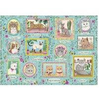 Gibsons Famous Felines 1000 Piece Jigsaw Puzzle - Cat Theme, Ages 8+, Eco-Friendly