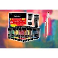 Acrylic Paint Set 24 Colour Waterproof Brush Kit