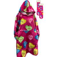 Unisex Black Magical Unicorn Love Heart Hoodies with Cozy Socks