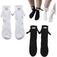2 Pairs Of Couple Holding Hands Socks - Black