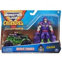Monster Jam Grave Digger Die-Cast Truck & Grim Action Figure Set - Imaginative Play Toy Ages 3+