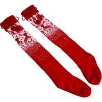 Festive Long Christmas Knit Socks - Over-the-Knee Gift Set for Her, Cosy Winter Stocking Fillers