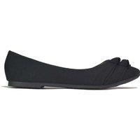 Unisex Black Women'S Cushioned Slip-On Ballet Flats With Bow - Casual Everyday Pumps