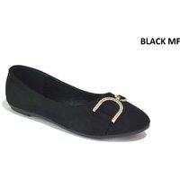 Unisex Black Women'S Chic Buckle Slip-On Ballerina Flats - Durable, Casual Comfort Shoes