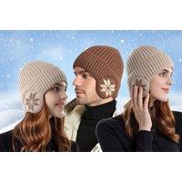 Warm Knitted 2 In 1 Beanie And Ear Muffs In 7 Colours