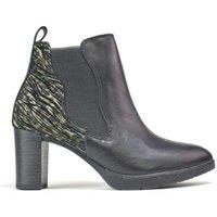 Black Women's Retro Mid-Heel Zipper Boots - Durable All-Weather Fashion
