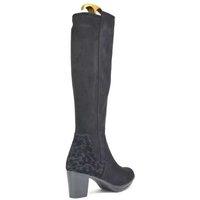Unisex Black Women'S Synthetic Block Heel Mid Calf Boots - Chic Versatile Footwear