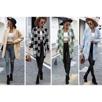 Plaid Knitted Cardigan For Women In 4 Colours And 4 Sizes