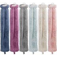 2L Long Hot Water Bottle with Plush Faux-Fur Cover - Machine Washable, 78cm, Scandi Cosy