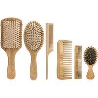 6Pc Bamboo Haircare Brush Set