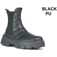 Black Women's Faux Leather Slip-On Chelsea Ankle Boots - Lightweight, Durable, Everyday Casual Footwear