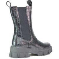 Black Women's Waterproof Synthetic Chelsea Ankle Boots with Side Zip - Casual Comfort