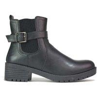 Women's Black Chelsea Boots - Cushioned Slip-On Ankle Boots, Classic Style, UK Sizes 3-7