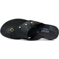 Black Women's Casual Flip Flop Sandals with Low Wedge - Cushioned Sole