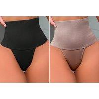 High Waist Tummy Control Thongs In 7 Sizes And 2 Colours - Black
