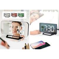 Large Screen Ultra Thin Led Mirror Clock In 3 Colours - Red