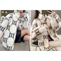 Printed Faux Fur Plush Coat In 5 Sizes And 3 Designs