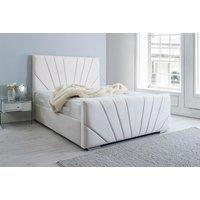 Sunset Bed Frame Cream Plush Velvet & Mattress Options!