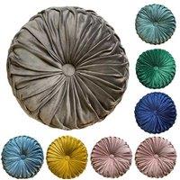 Luxury Velvet Round Cushion - Soft Plush Decorative Pillow, 40cm, Multiple Colours, Modern Accent