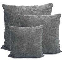 Luxury Chenille Cushion or Cover - 17x17 Inch, Silver, Machine Washable, Modern & Classic