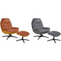 Boucle Swivel Recliner Armchair & Footstool Set - Modern Accent Chair, 360 Swivel, High Weight Capacity, Cosy Living Room Furniture