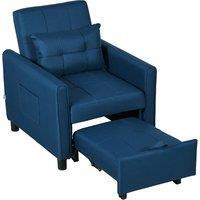 Fabric Foldable Single Reclining Sofa Bed with Pillow - Modern Space-Saving Guest Chair, 3 Colours