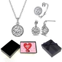 Necklace, Earrings & Ring+Valentine Box