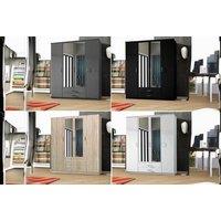 Chic & Spacious 4-Door Mirror Wardrobe