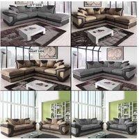 Fabric &Leather Corner Sofa / 3+2 Seater