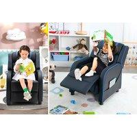 Kids Recliner Chair With Adjustable Backrest & Footrest - 4 Colours