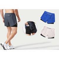 Men'S Workout Shorts W/ Multi Pockets In 5 Sizes & 7 Colours - Cream