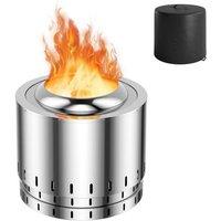 Stainless Steel Smokeless Fire Pit - Multi-Fuel Outdoor Heater