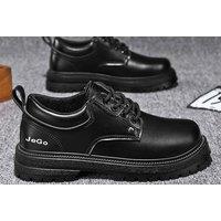 Men's PU Leather Soft Toe Work Shoes - Breathable, Durable, Lace-Up Safety Trainers