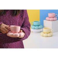 Cloud Coffee Mug Set With Saucer And Spoon In 5 Colours