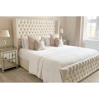 Elegant Cream Cannes Wingback Bed Frame