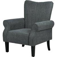 Upholstered High Back Thick Accent Rolled Armchair - 2 Colours