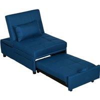 4-In-1 Blue Multifunctional Convertible Sofa Bed