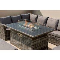 Rattan 9-Seater Sofa Set With Fire Pit - Weather-Resistant & Stylish