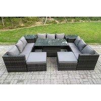 11-Seater Weather-Resistant Rattan Outdoor Dining Set - Modern Garden Furniture