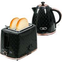 Rapid Boil Kettle & Toaster Set - 1.7L, 3000W, Family Size, Sleek Modern Grey