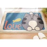 Absorbent Non-Slip Polyester Bathroom Mat - 2 Sizes, 10 Designs