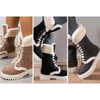 Women'S Fleece-Lined Mid-Calf Boots In 7 Sizes & 3 Colours