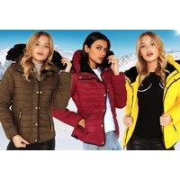 Quilted Fur Collar Hooded Women'S Parka Jackets - 5 Sizes!