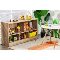 2-Tier Wooden Kids Bookcase With 5 Compartments - 4 Colour Options