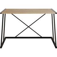 Anemon Industrial Black & Walnut Modern Living Room Desk - Metal Frame, Easy-Assembly, Compact Workspace