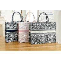 Dior Inspired Canvas Large Capacity Tote Bag In 3 Colours