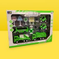 Children'S 10Pc Sanitation Toy Truck Set