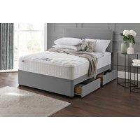 Grey Ottoman Divan Bed with Storage Drawers & Orthopaedic Memory Mattress