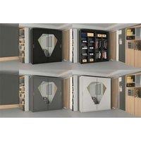 Luxurious Diamond Sliding Door Wardrobe 150/203Cm